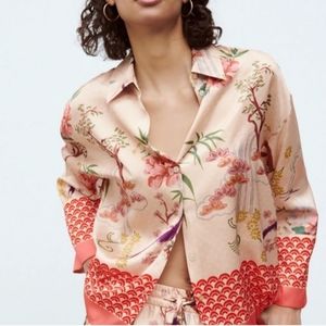 ZARA | Printed Buttoned Blouse